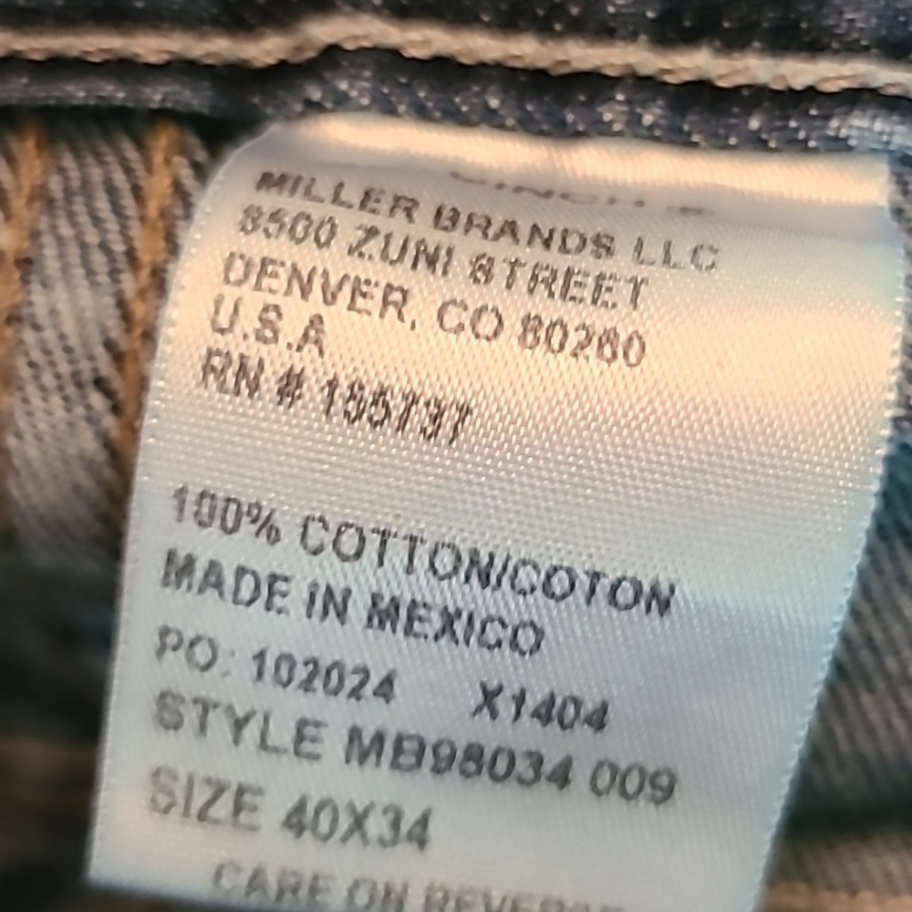 Cinch jeans bootcut Silver/gray Label. Made In Mexico.40"x34".,(1201B)100%cotton - Picture 12 of 16
